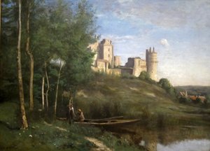 Ruïnes van het kasteel van Pierrefonds door Jean Baptiste Camille Corot
